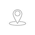 Map pointer line icon, outline vector logo