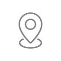Map pointer line icon. Round location mark symbol and sign Royalty Free Stock Photo