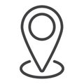 Map pointer line icon, web and mobile, gps sign Royalty Free Stock Photo
