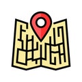 map pointer location color icon vector illustration Royalty Free Stock Photo