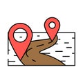 map pointer location icon color illustration Royalty Free Stock Photo
