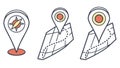 Map Pointer and Location Pins, Navigation and GPS Icons, vector design Generative AI Royalty Free Stock Photo