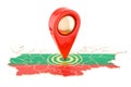 Map pointer on the map of Bulgaria, 3D rendering Royalty Free Stock Photo
