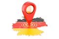 Map pointer on the map of Germany, 3D rendering Royalty Free Stock Photo