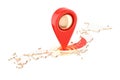 Map pointer on the map of Japan, 3D rendering Royalty Free Stock Photo