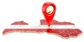 Map pointer on the map of Latvia, 3D rendering Royalty Free Stock Photo