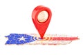 Map pointer on the map of Puerto Rico, 3D rendering Royalty Free Stock Photo