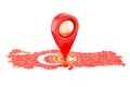 Map pointer on the map of Turkey, 3D rendering Royalty Free Stock Photo