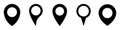 Map pointer. Maps pin icon. Location map marker. Collection of map marker pointers. GPS location symbol. Pointer symbol, pin line