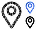 Map pointer Mosaic Icon of Spheric Items Royalty Free Stock Photo