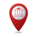 Map pointer with museum icon