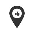Map pointer pin with hand like icon simple black Royalty Free Stock Photo