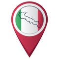 map pointer with puglia map. Vector illustration decorative design Royalty Free Stock Photo