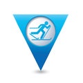 Map pointer with ski track icon