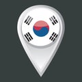 map pointer with south korea flag. Vector illustration decorative design Royalty Free Stock Photo