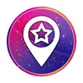 Map pointer star icon creative trendy colorful round button illustration