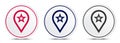 Map pointer star icon crystal flat round button set illustration design Royalty Free Stock Photo