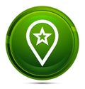 Map pointer star icon glassy green round button illustration Royalty Free Stock Photo