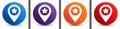 Map pointer star icon abstract halftone round button set Royalty Free Stock Photo