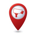 Map pointer with surveillance camera icon