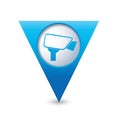 Map pointer with surveillance camera icon