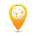 Map pointer with surveillance camera icon