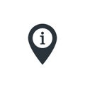 Map pointer with symbol info, information and reference. For location maps. Mark icon. Sign for navigation. Vector isolated