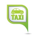 Map pointer with taxi icon