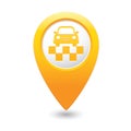 Map pointer with taxi icon