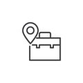 Map pointer with Tool box outline icon Royalty Free Stock Photo