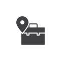 Map pointer with Tool box vector icon Royalty Free Stock Photo
