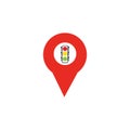 map pointer Traffic light signal - vector icon