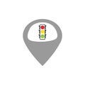 map pointer Traffic light signal - vector icon