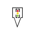 map pointer Traffic light signal - vector icon