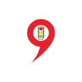 map pointer Traffic light signal - vector icon