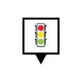 map pointer Traffic light signal - vector icon