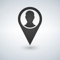 Map pointer user sign icon.