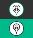 Map pointer user sign icon.