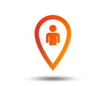 Map pointer user sign icon. Marker symbol.