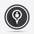 Map pointer user sign icon. Marker symbol.