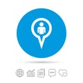 Map pointer user sign icon. Marker symbol.