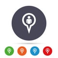 Map pointer user sign icon. Marker symbol.