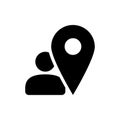 Map pointer user sign icon. One of set web icons
