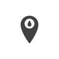 Map pointer with water drop vector icon Royalty Free Stock Photo