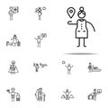 Map pointer, woman icon. Travel icons universal set for web and mobile