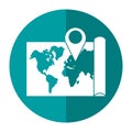 Map pointer world destination icon shadow