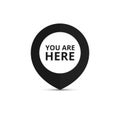 Map pointer with your location sign. You are here sign. Vector i Royalty Free Stock Photo