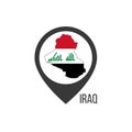 Map pointers with contry Iraq. Iraq flag. Stock vector illustration isolated on white background