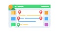 Map with Pointers, Location and Navigation System, vector design Generative AI Royalty Free Stock Photo