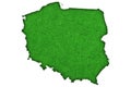 Map of Poland on green felt